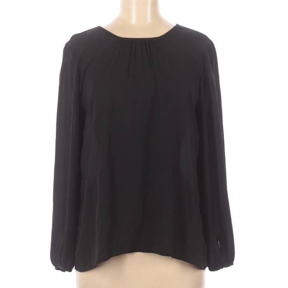 J. By J. CREW SZ 00 black long sleeve blouse shirt WT217